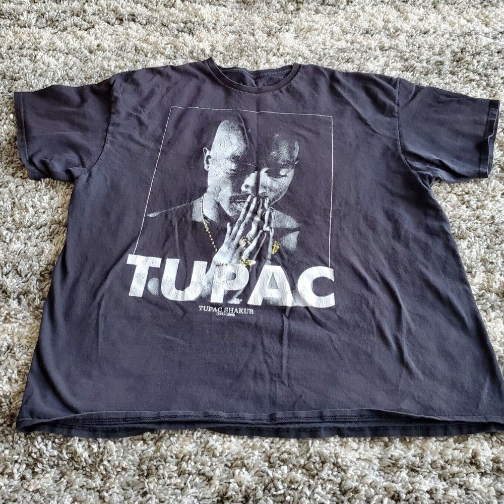 Tupac Shakur 71 Graphic T-Shirt 1971-1996 2PAC Prayer Rap Tee Size XL Black